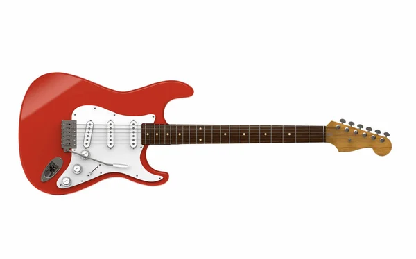 Elektro gitar üzerinde beyaz — Stok fotoğraf