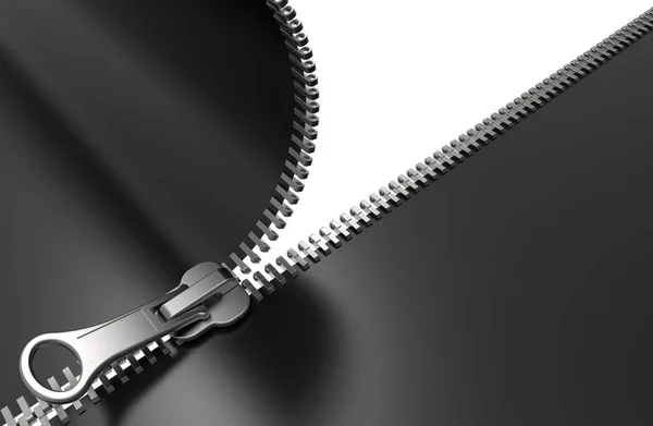Zipper di latar belakang putih — Stok Foto
