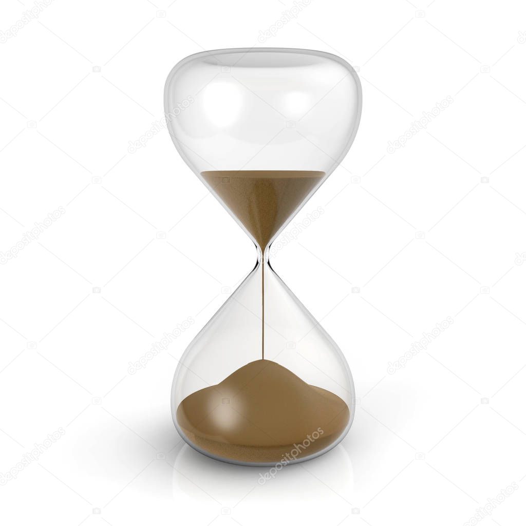 Hourglass on white background 