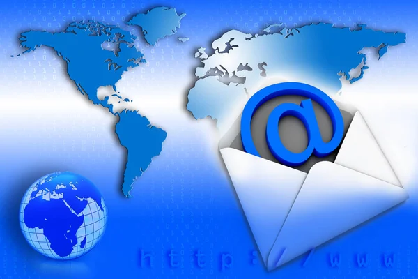 Global communication blue background
