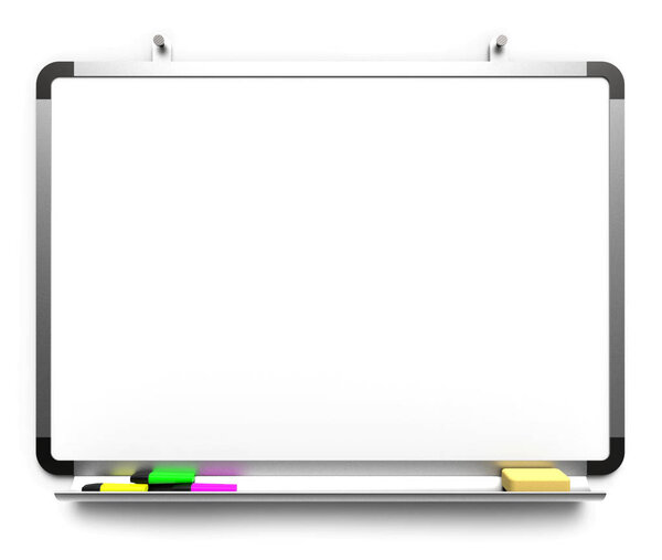 Whiteboard on white background