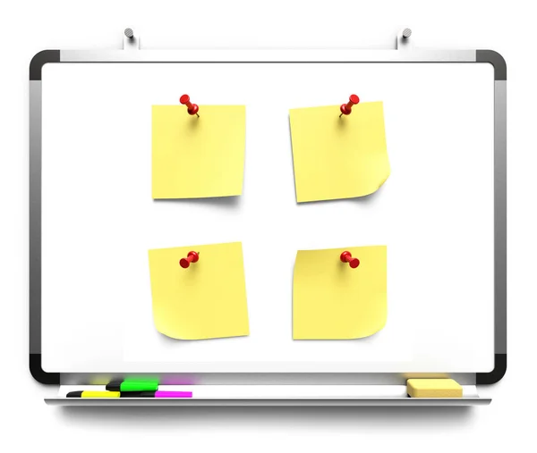 Whiteboard on white background — Stock Photo, Image