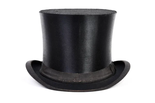 Zwarte top hat op wit — Stockfoto