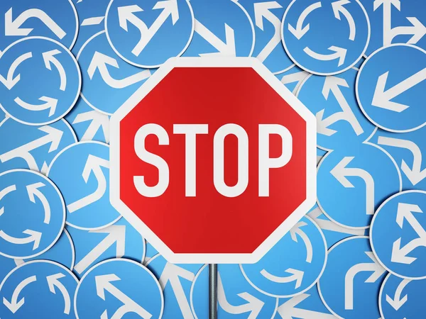 Señal de stop rojo —  Fotos de Stock
