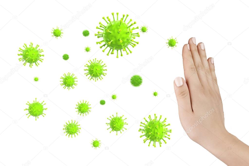 Hand defending virus
