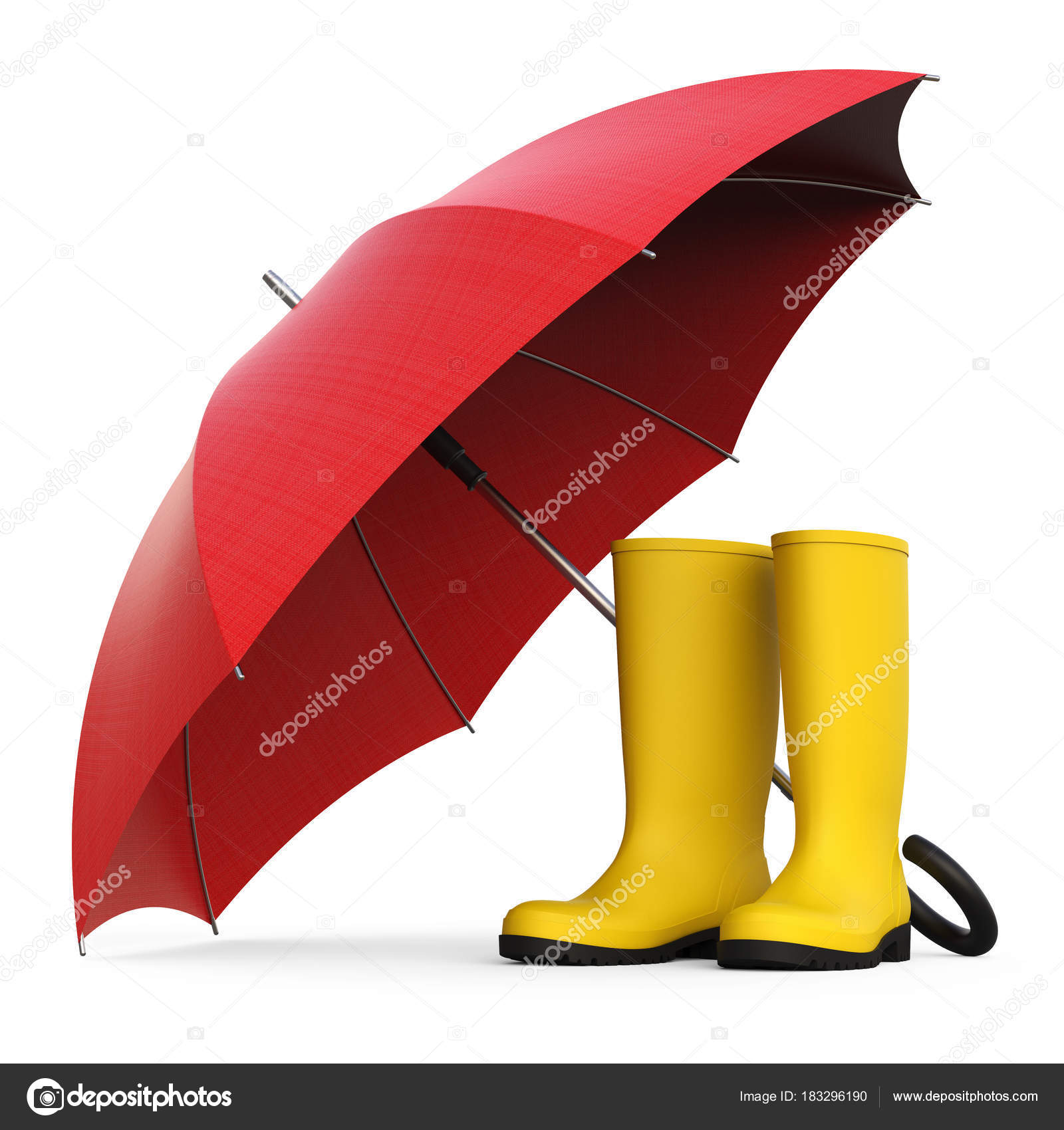 red and white rain boots