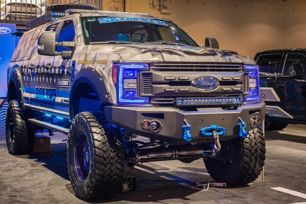 Camion à thème de la police Matchbox, Ford F-350 Super Duty XL 2017, SEMA — Photo