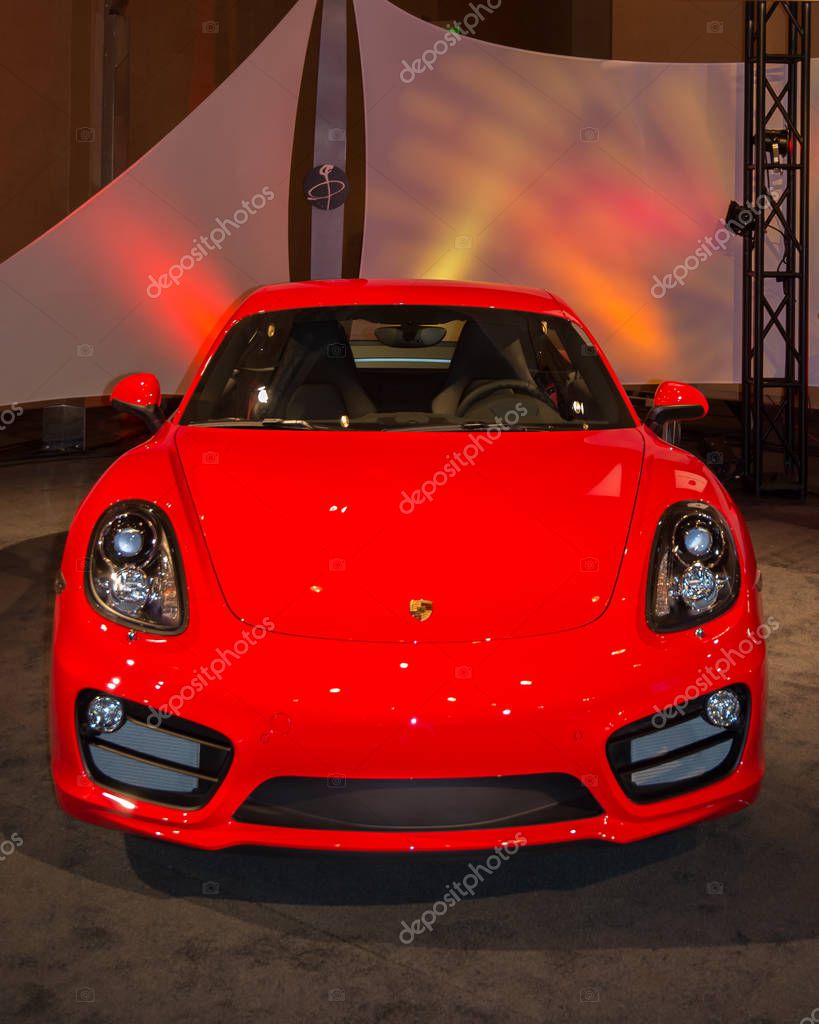 DETROIT, MI/USA - JANUARY 12: A 2014 Porsche Cayman S at The Gallery, an event sponsored by the North American International Auto Show (NAIAS) and the MGM Grand Detroit, January 12, 2014.