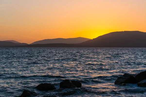 Färgstark solnedgång i Sardinien — Stockfoto