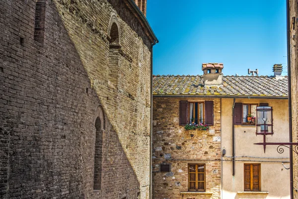 Narożnik prosty w San Gimignano — Zdjęcie stockowe