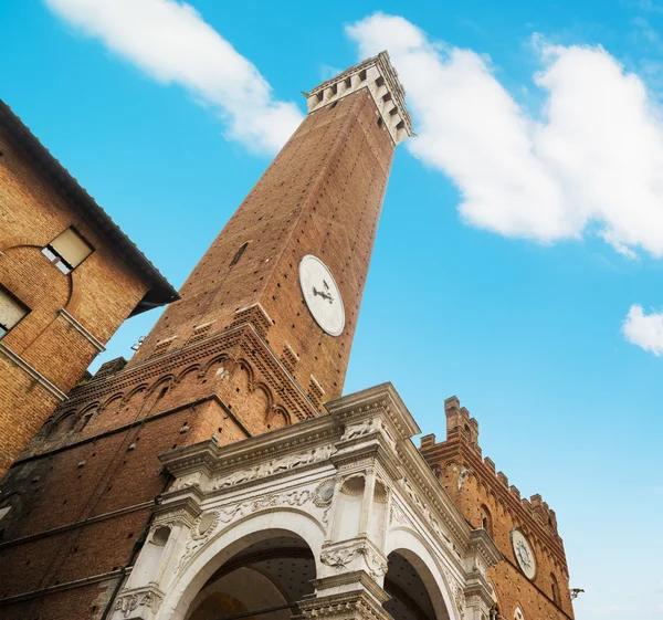 Torre del Mangia i Siena – stockfoto