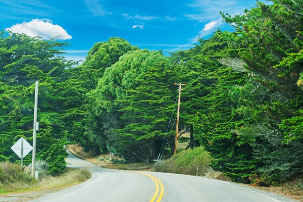 在加利福尼亚州蜿蜒的乡间小路 — 图库照片