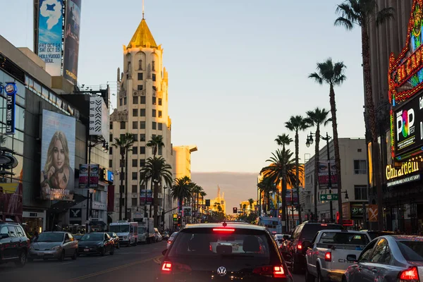 Traffic jam in Hollywood boulevard — Stock Photo, Image