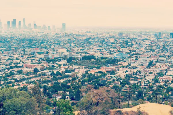 Fog in Los Angeles downtown — Stock Photo, Image