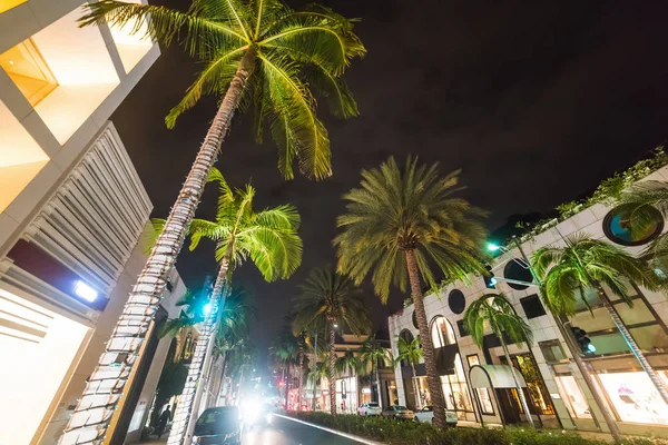 Rodeo drive by night — Stock Photo, Image