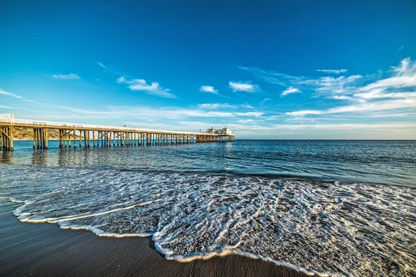 Malibu pier at sunset — Stock Photo, Image