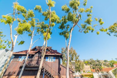 ağaçlar ahşap bir ev