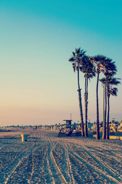 Puesta de sol en Newport Beach en tono vintage — Foto de Stock