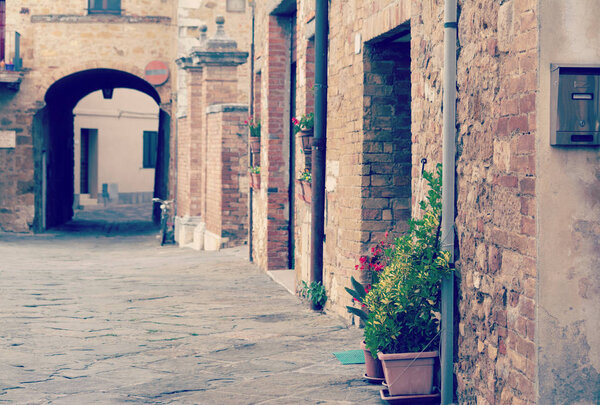Old facades in Tuscany, Italy