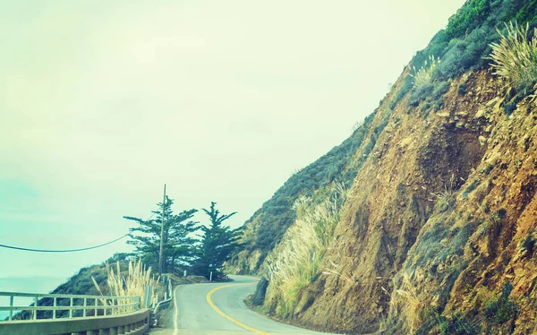 Pacific coast highway in vintage tone — Stock Photo, Image