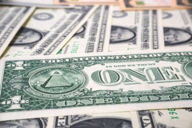 bir dolarlık banknot yakın çekim 