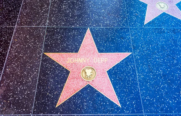 Johnny Depp csillag a Hollywood walk of fame — Stock Fotó