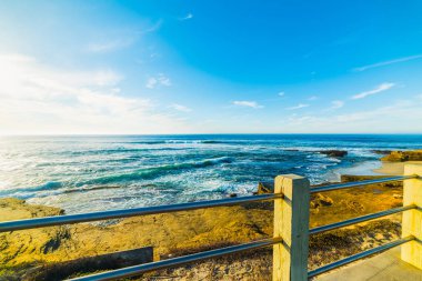 La jolla plaj gün batımında