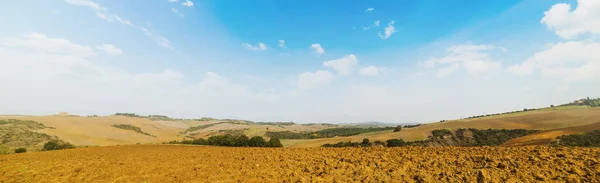 Vista panorâmica de um campo marrom — Fotografia de Stock