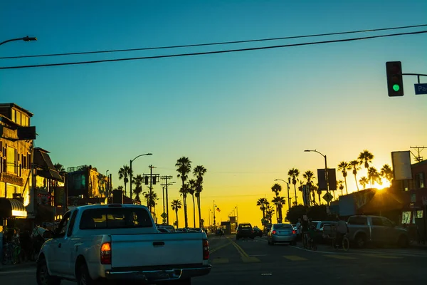 Scenic Zachód słońca w Venice beach — Zdjęcie stockowe