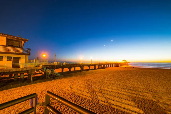 Jasná noc v Hermosa Beach — Stock fotografie