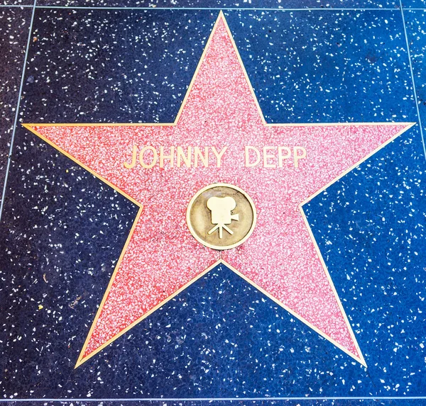 Τζόνι Ντεπ αστέρι στο Χόλιγουντ με τα πόδια της φήμης — Φωτογραφία Αρχείου