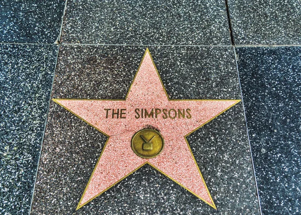 Simpsonlar şöhret Hollywood walk ın yıldız — Stok fotoğraf