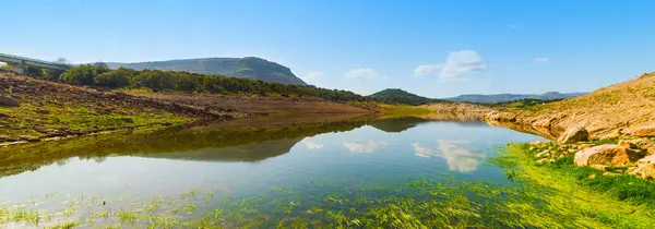 Costa verde no lago Temo — Fotografia de Stock