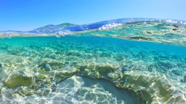 Blue sea in Sardinia clipart