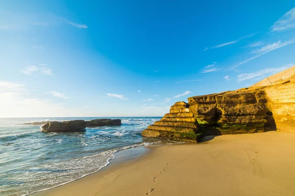 Passos a pé na praia de La Jolla — Fotografia de Stock