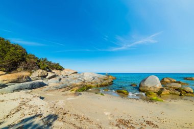 Açık bir günde kumsalda Musculedda