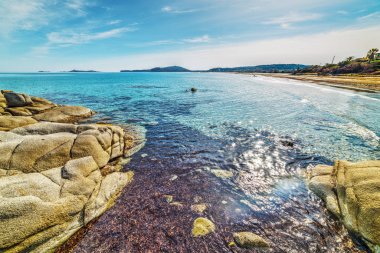 Kayalar ve yosunlar Simius Beach