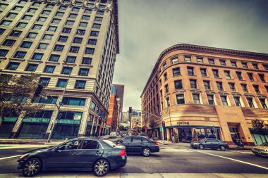 Los Angeles şehir merkezinde bahar sokak