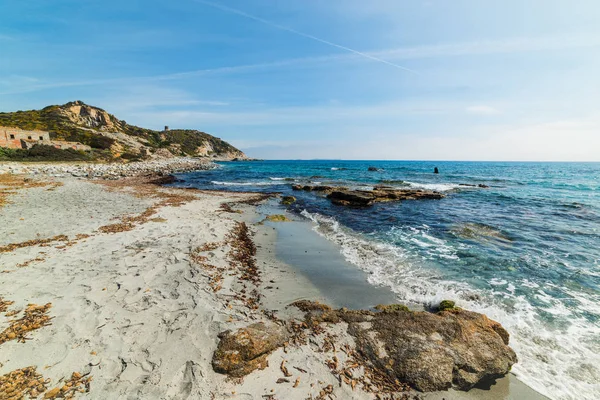 Capo Carbonara Sandy shore — Stok fotoğraf