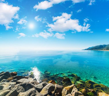 Blue sea in Marina di Cardedu shore