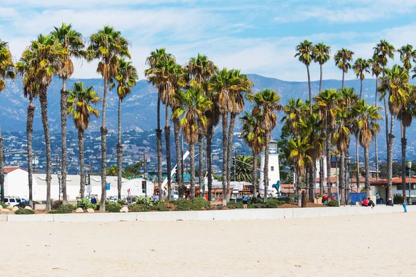 Palmen an der Strandpromenade von Santa Barbara — Stockfoto