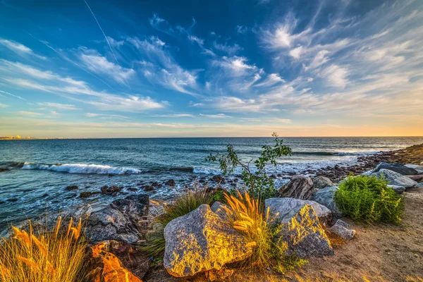 Малібу берегової лінії на заході сонця — стокове фото