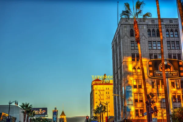 Hollywood boulevard at sunset — Stock Photo, Image