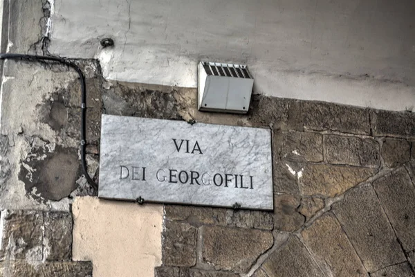 Via dei Georgofili sign in Florence — Stock Photo, Image