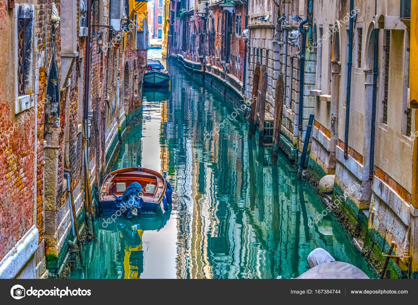 Boats in a narrow canal in Venice Stock Photo by ©AlKan32 167384744