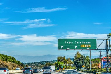 Parkway Calabasas exit sign on 101 freewa clipart