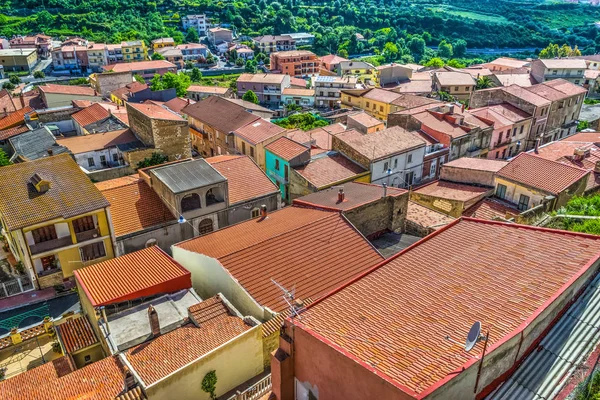 Küçük kasaba yukarıda da görüleceği — Stok fotoğraf