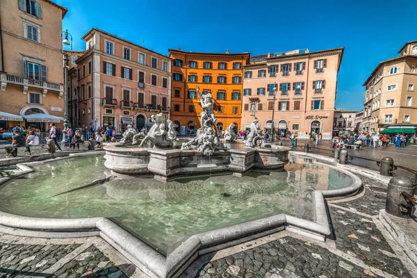 Neptune Fountain på Piazza Navona — Stockfoto