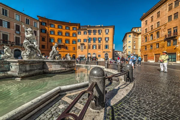 Fuente de Neptuno en Piazza Navona — Foto de Stock