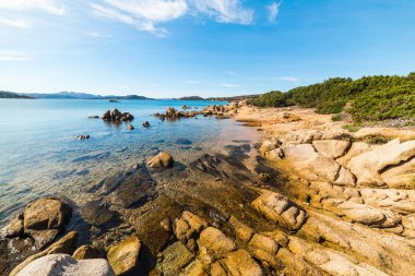 Caprera sahil kum ve kaya